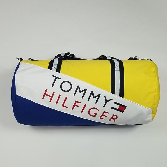 tommy hilfiger yellow duffle bag